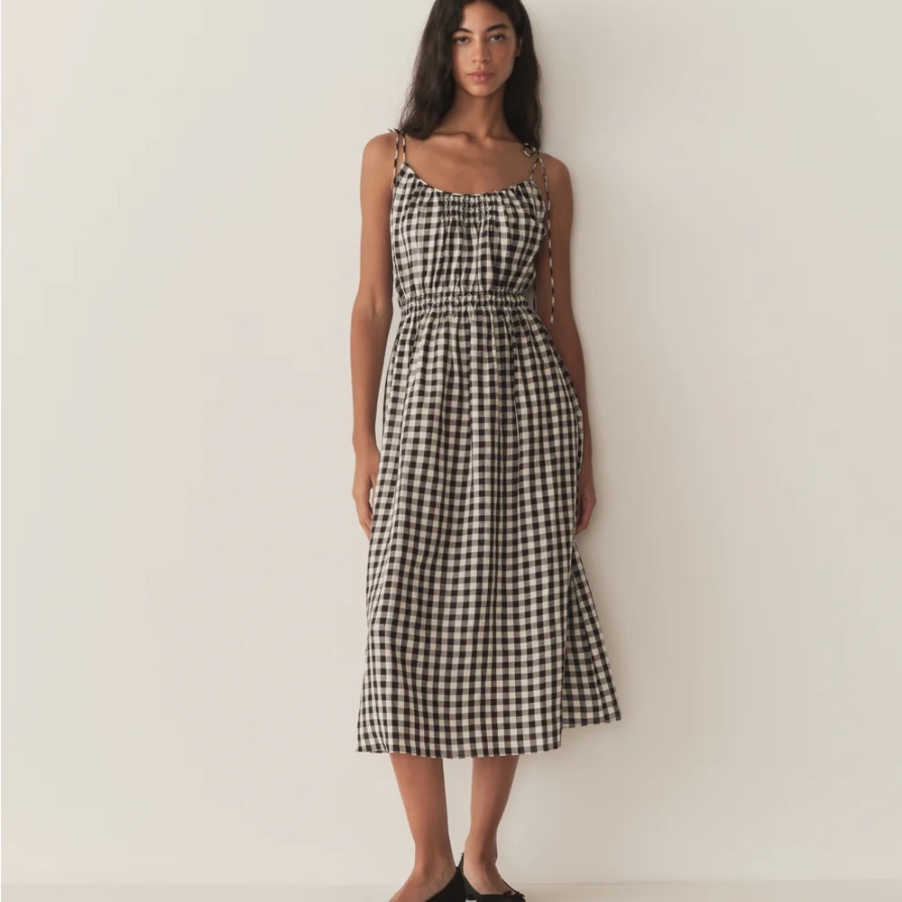 Doen Leslie Black and White Gingham Midi Dress